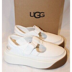 UGG SAND SUEDE EZ DUZZIT 2' PLATFORM T-STRAP SNEAKERS WOMEN US 8